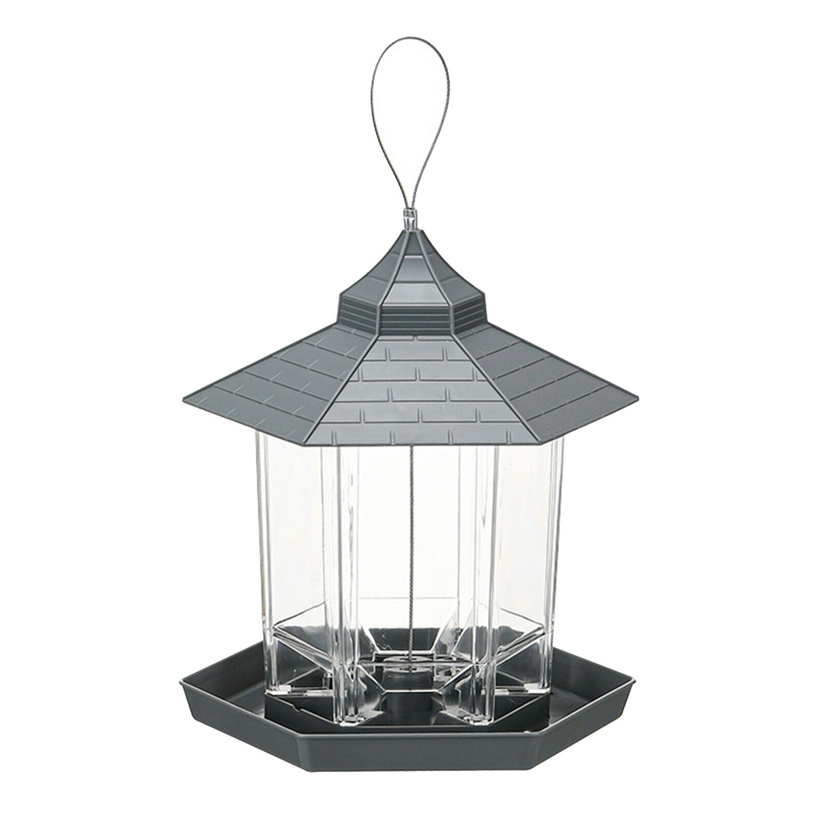 1L Wild Bird Feeder Panorama Bird Feeder Hanging for Tree Yard Lawn Decor
