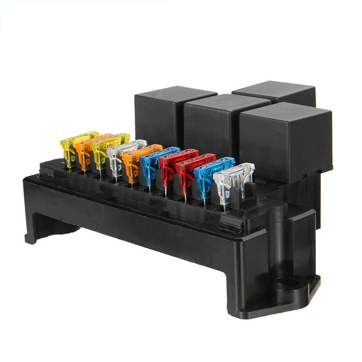 10 Way 5-Pin Waterproof Relay Fuse Block Holder Automotive Marine Fuse Box Truck