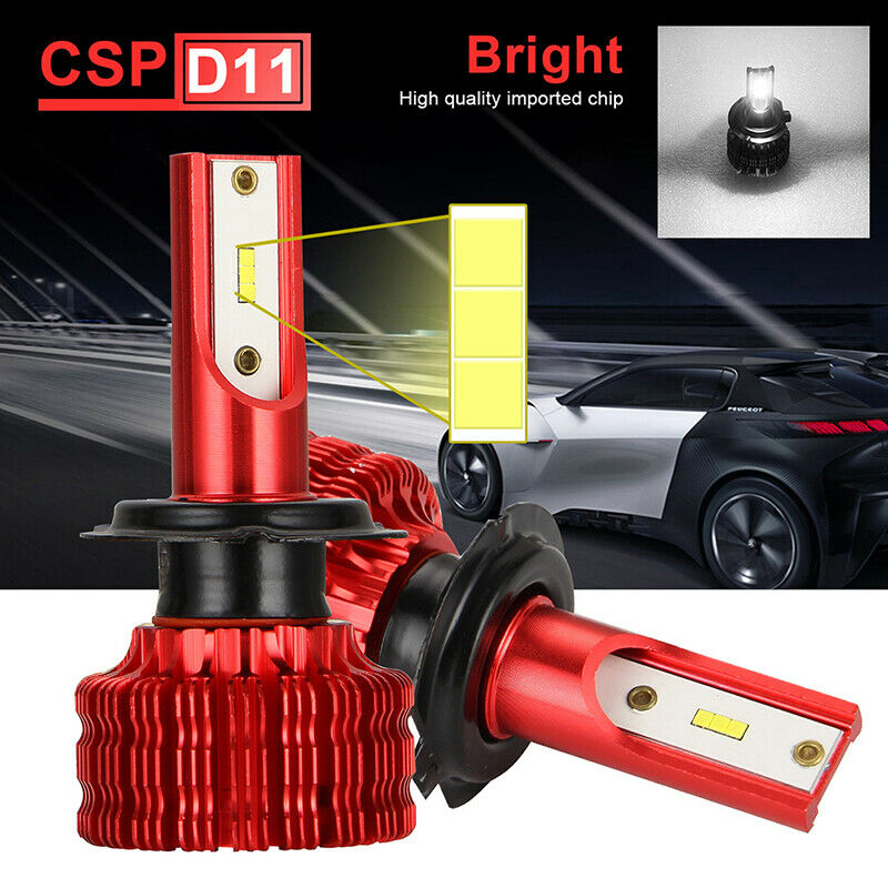 2pcs CSP Chip H7 LED Headlight Fog Bulbs Kit High Power Canbus 6000K Whit_DD