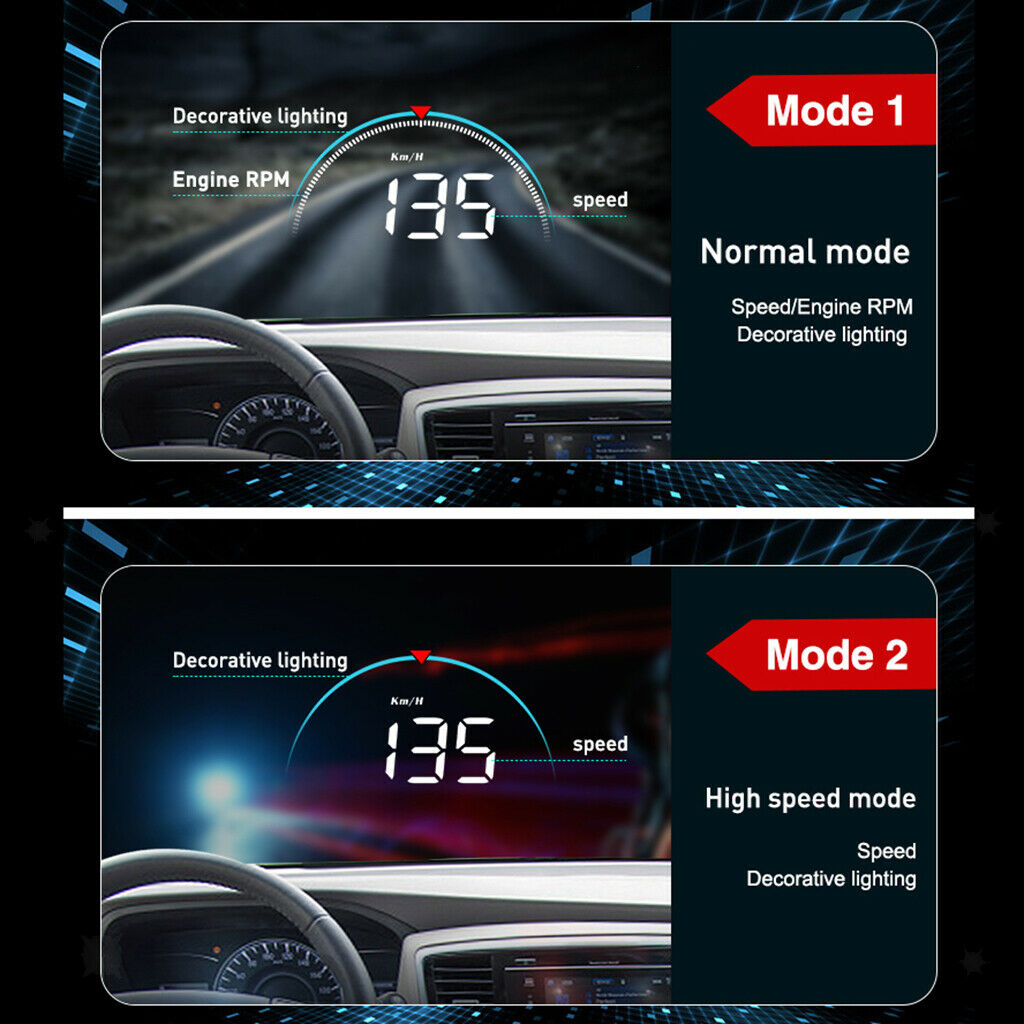 Car-Styling Auto Hud Head Up Display Speed Projector KM/H MPH 3.5x2.1x1inch