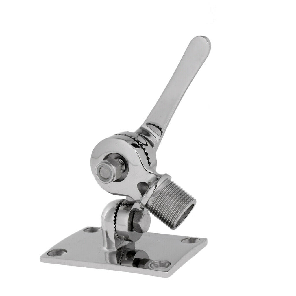 Stainless Steel Adjustable Antenna Support Base For Boats 9.1 X 6.3 Cm Heavy