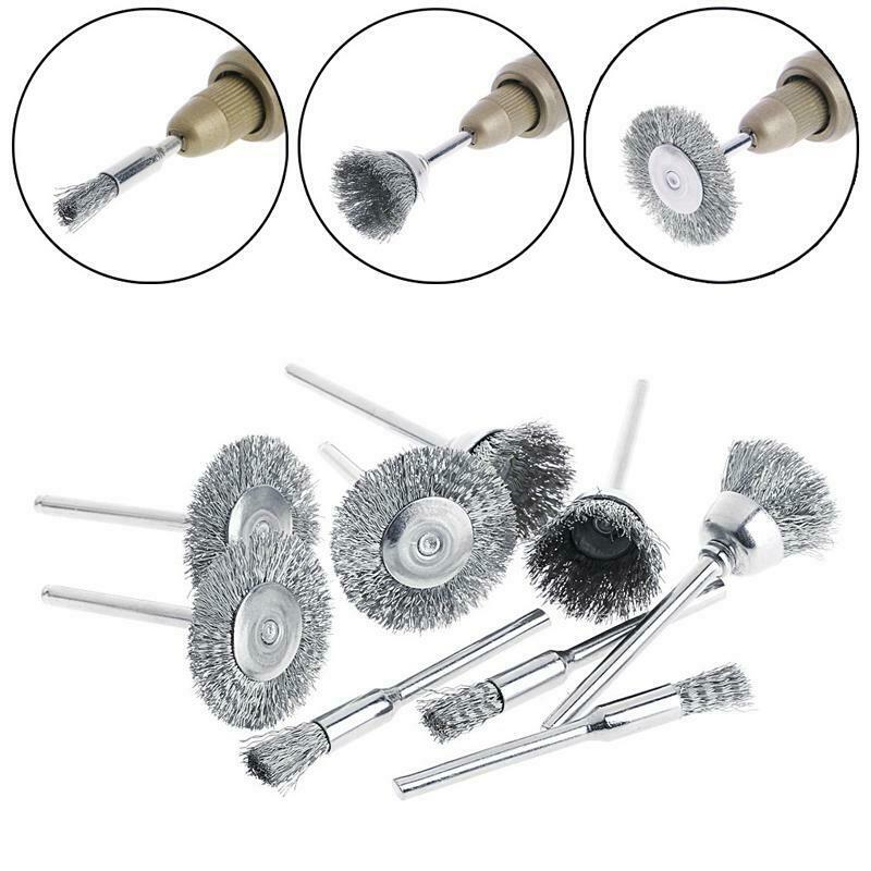 9 Steel Brush Wire Wheel Brushes Die Grinder Rotary Electric Tool for Engraver