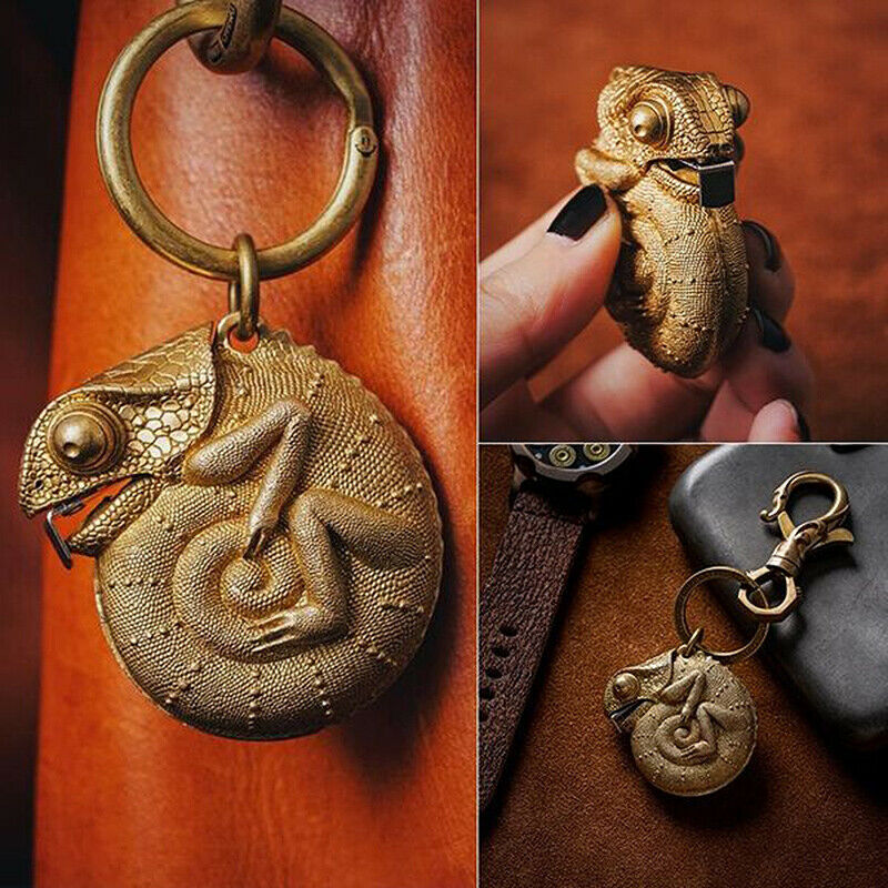 Chameleon Tape Measuring Ruler Ring Brass Insect Shape Measure Centimeter Ru DF