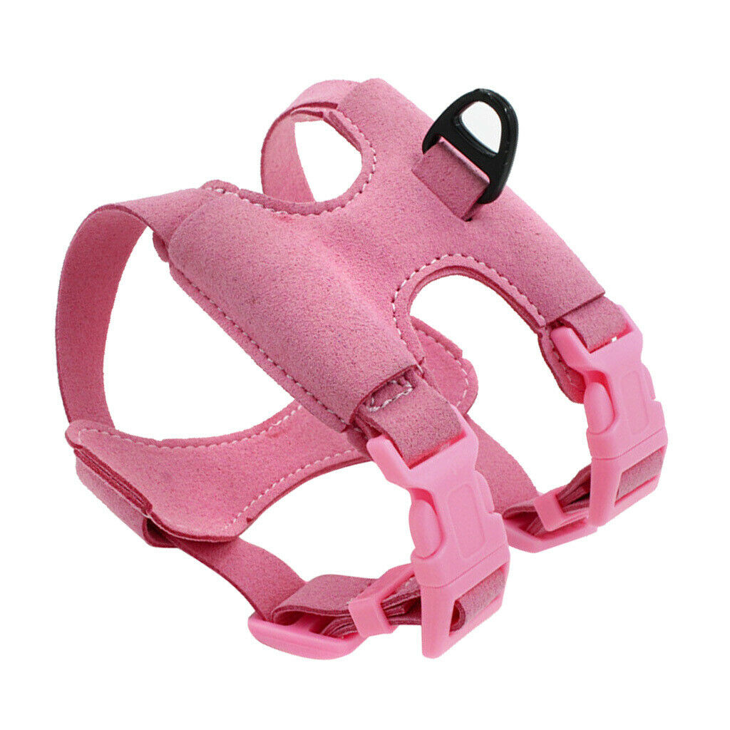 Pet Dog Harness Soft Suede Small Dog Harness For Puppies Chihuahua Pink S