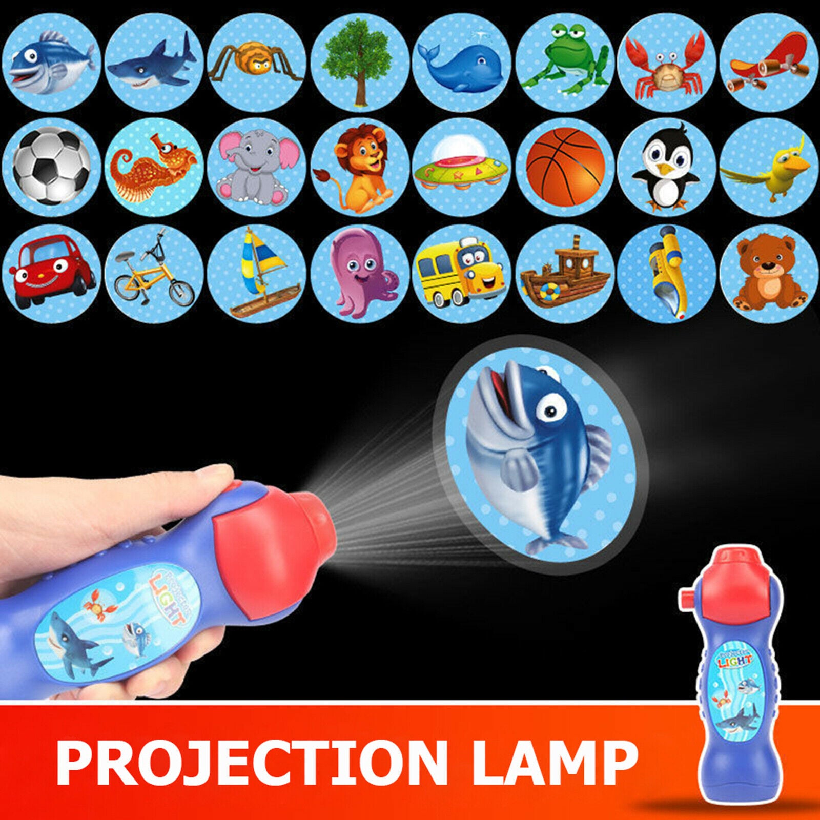 Children Kids Baby Torch Projector Flashlight Bedtime Toys Projection Light