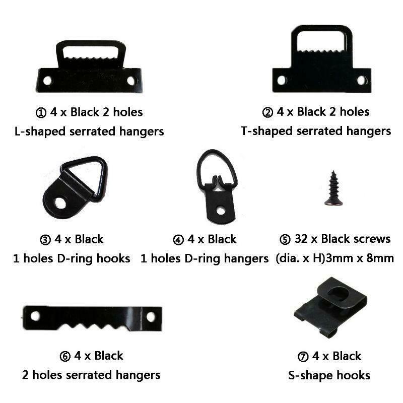 56pcs/set Photo Picture Frame Hanging Kit Heavy Duty Serrated Hanger Hardware