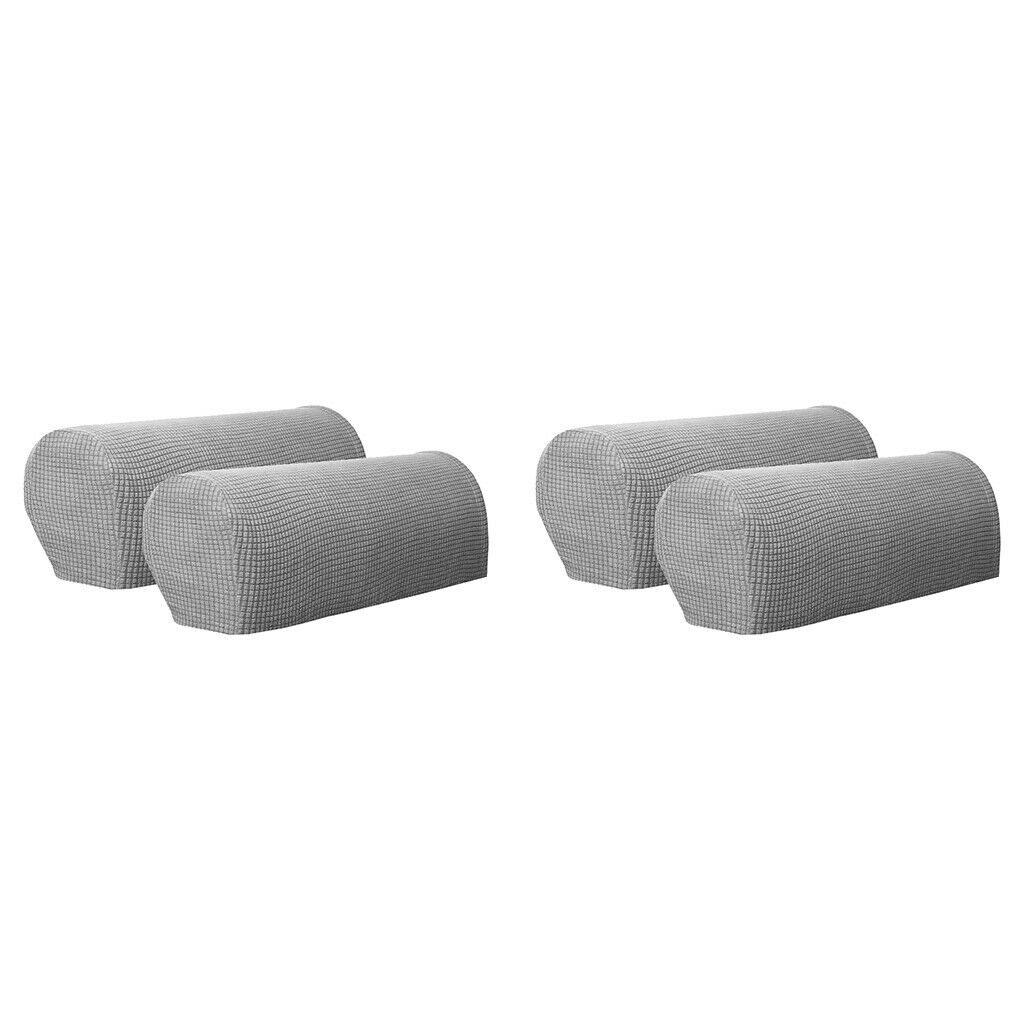 2 Pairs Sofa Armrest Covers Stretch Arm Furniture Protector Light Gray