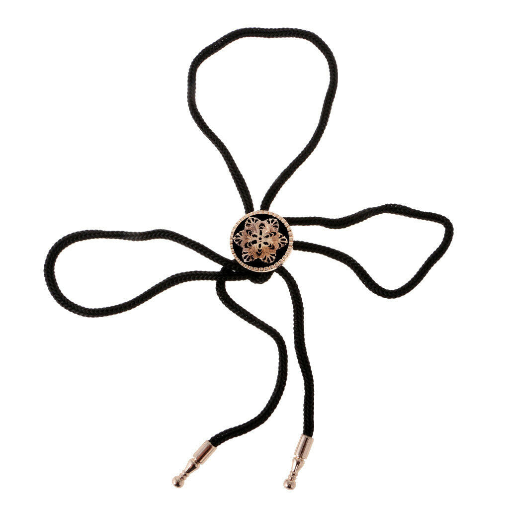 Western Cowboy Bolo Tie Men's Flower Round Pendant Suit   Bolo Tie Gift