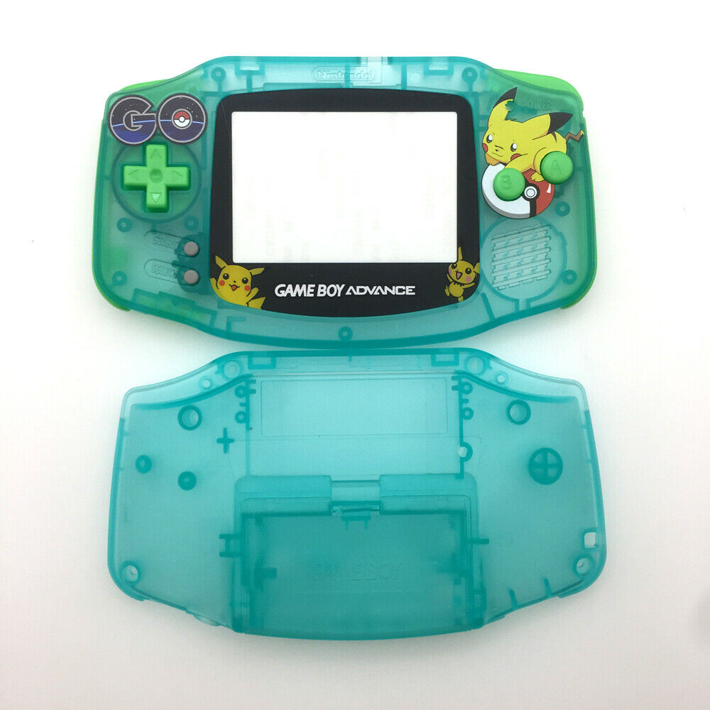 Luminous Clear Green Pokemen GBA Housing Case cover For Game Boy Advance Console
