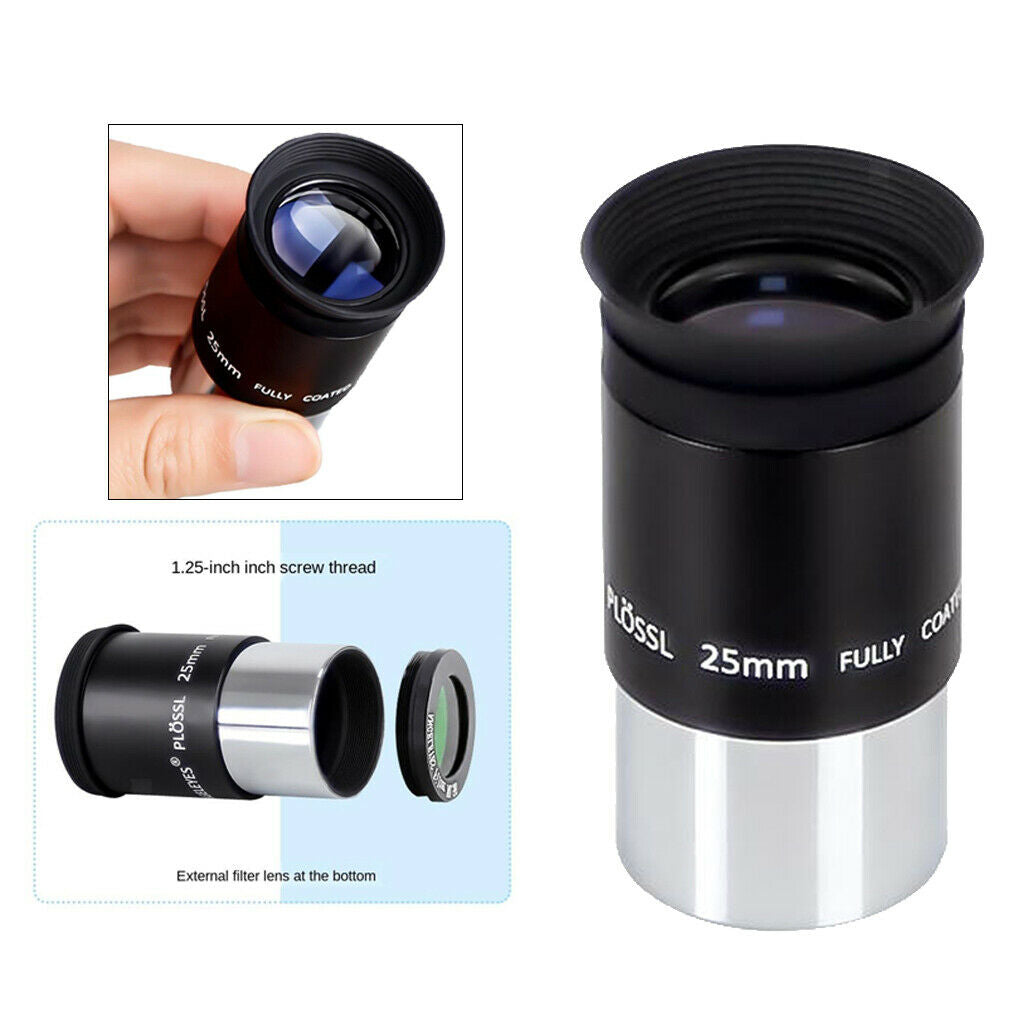 Telescope Eyepieces 1.25in Plossl Eyepiece 25mm Lens for Astronomy Photography