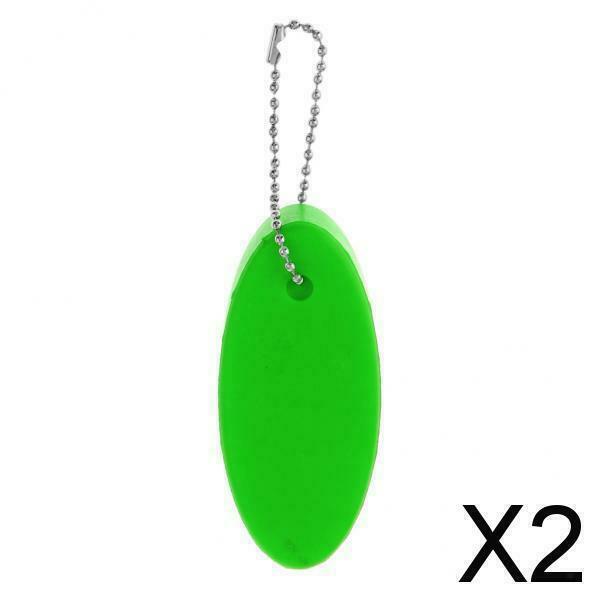 2X Water Sports Foam Floating Oval Keychain Keyring Water Key Float Buoy Green