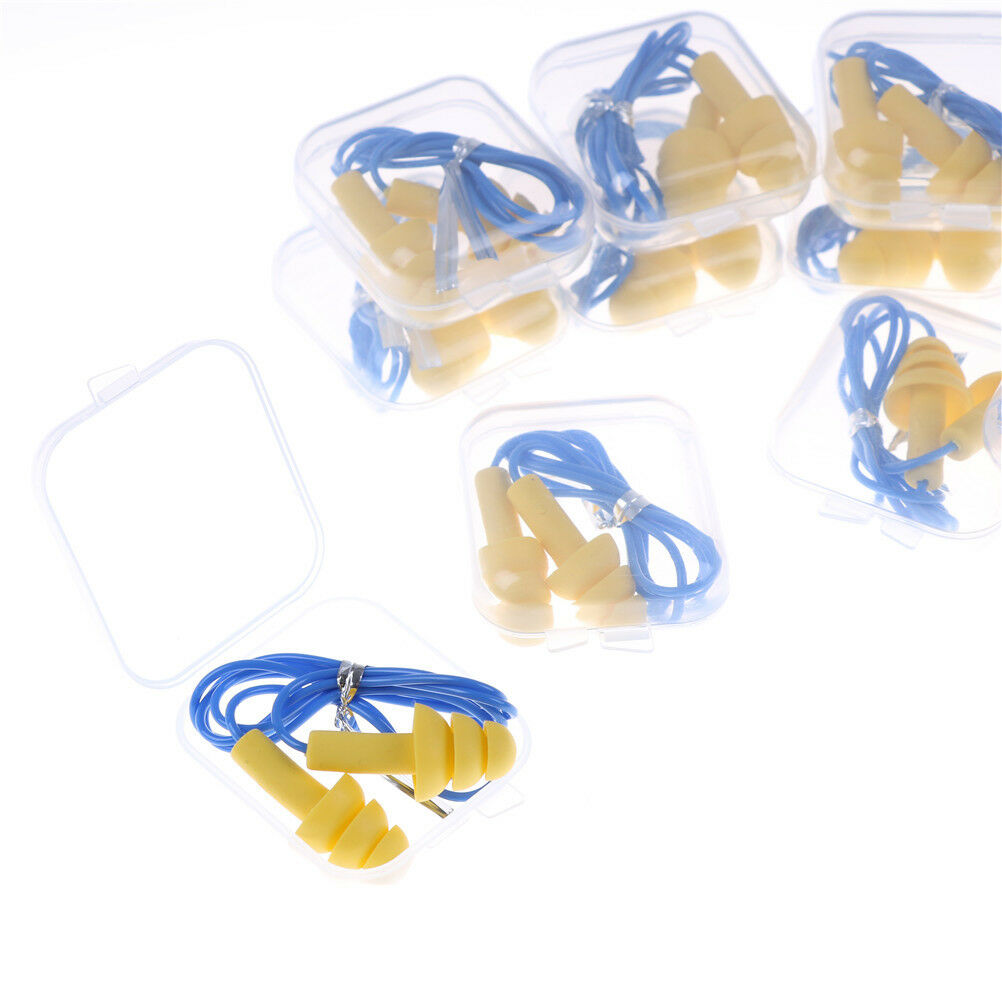 10Pair Soft Silicone Ear Plug Reusable Hearing Protection Earplug With Corded Qx