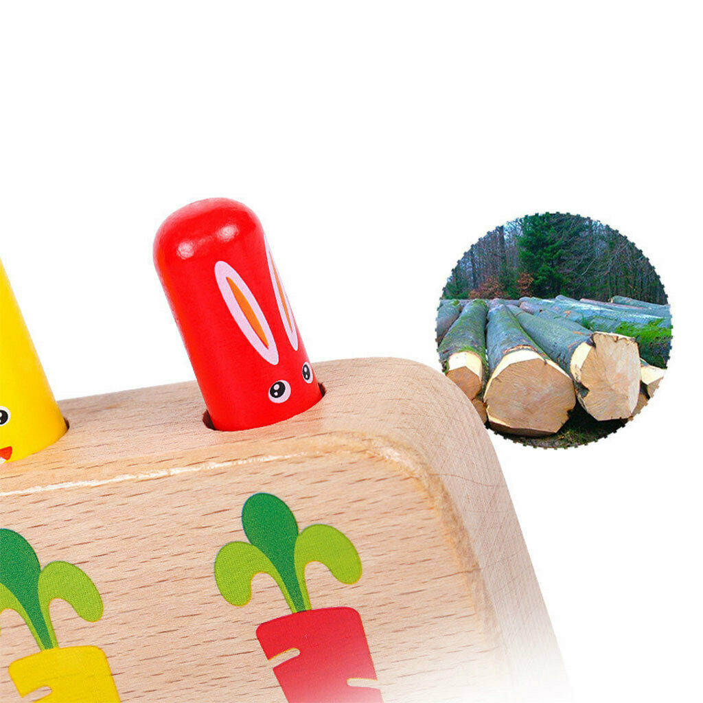 Wooden Sensory Rabbit Jumping Game Early Learning Toys for 18+ Months Kids