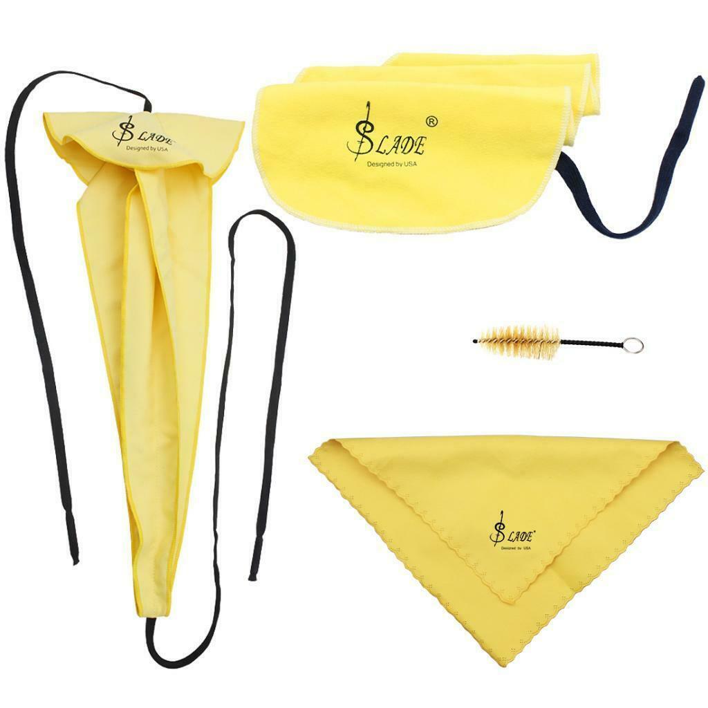 4Pcs Saxophone Cleaning Kit Tube Clean Cloth Mouthpiece Brush Screwdriver