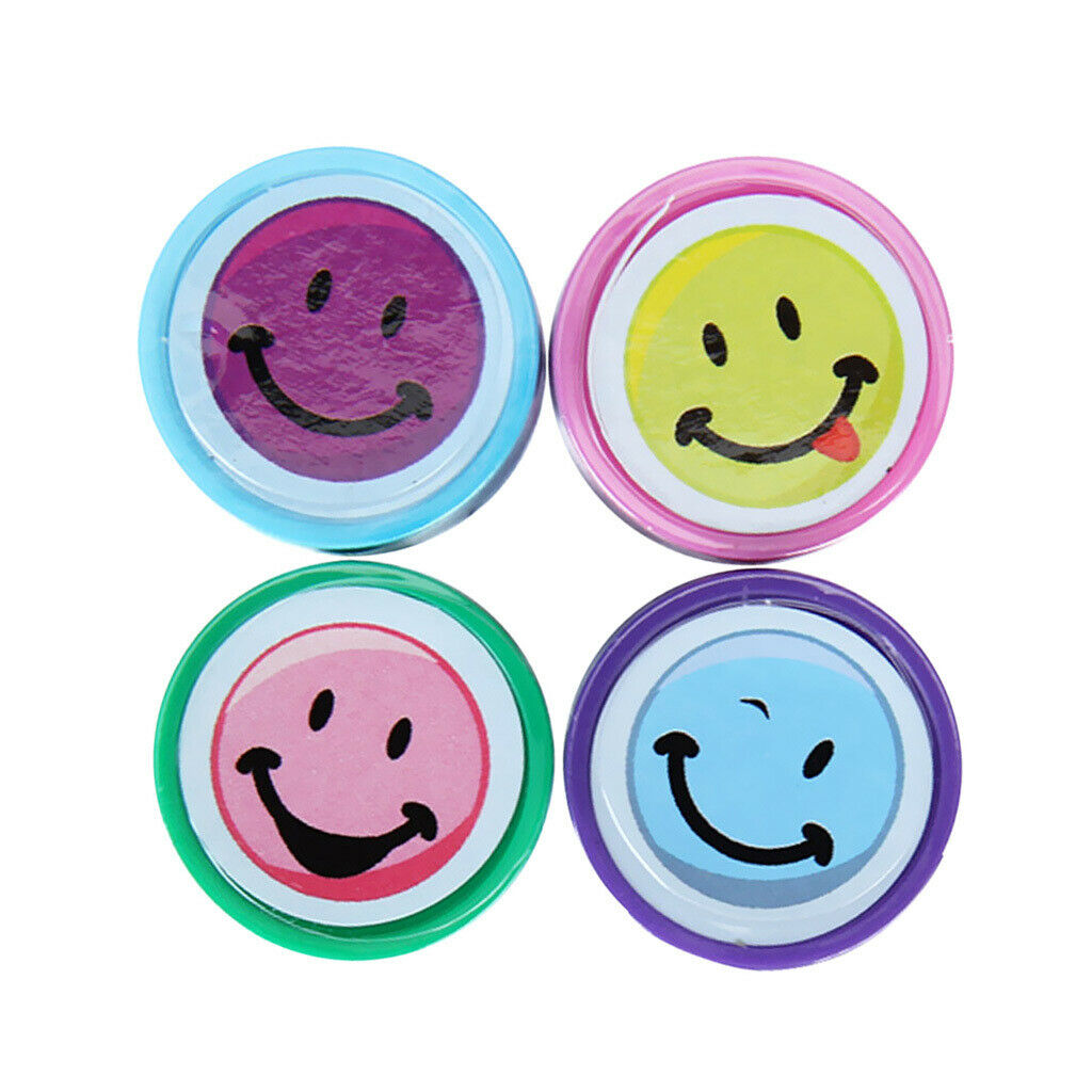 4x Ink Stamps Art Craft Stamps W / Face Kids Gift School