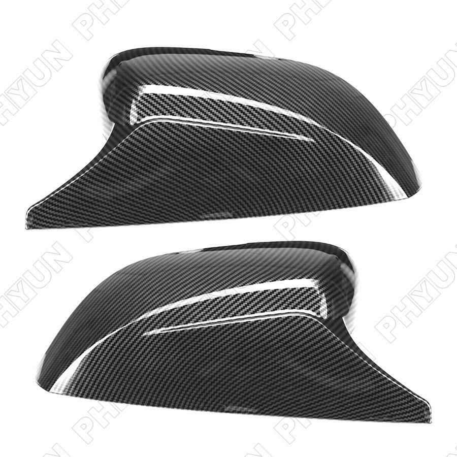 2x Carbon Fiber Look Car Side Mirror Cover Cap Trim For INFINITI Q50 Q70 2014-21