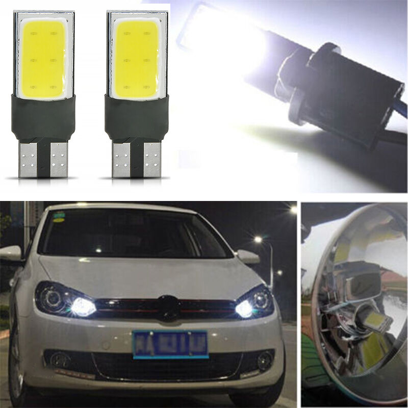 2x Bright White T10 W5W 194 168 6W LED COB Canbus Side Lamps Wedge Light Bulbs