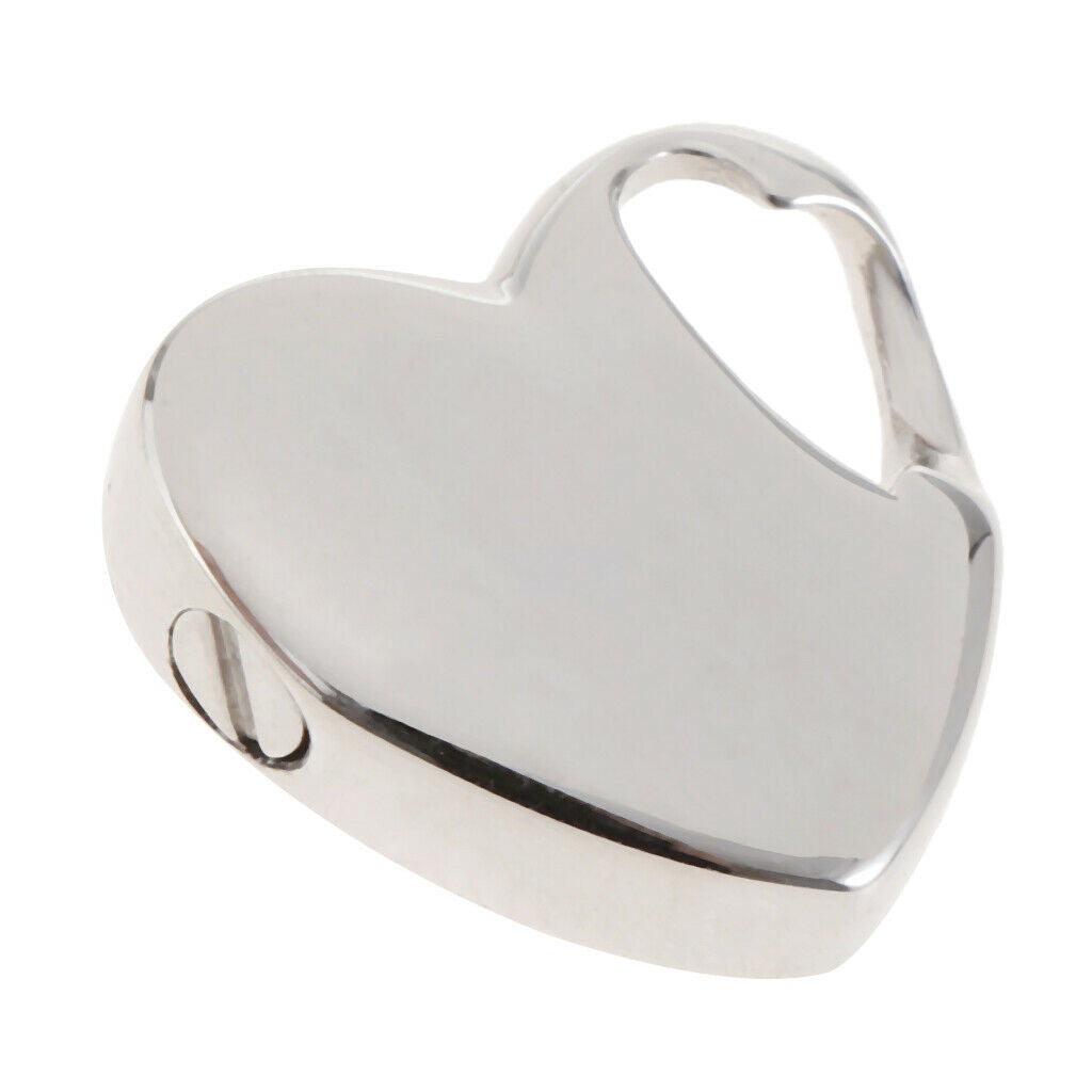 Glossy Memorial Urn Ash Cremation Charms Keepsake Stainless Steel Mini Heart