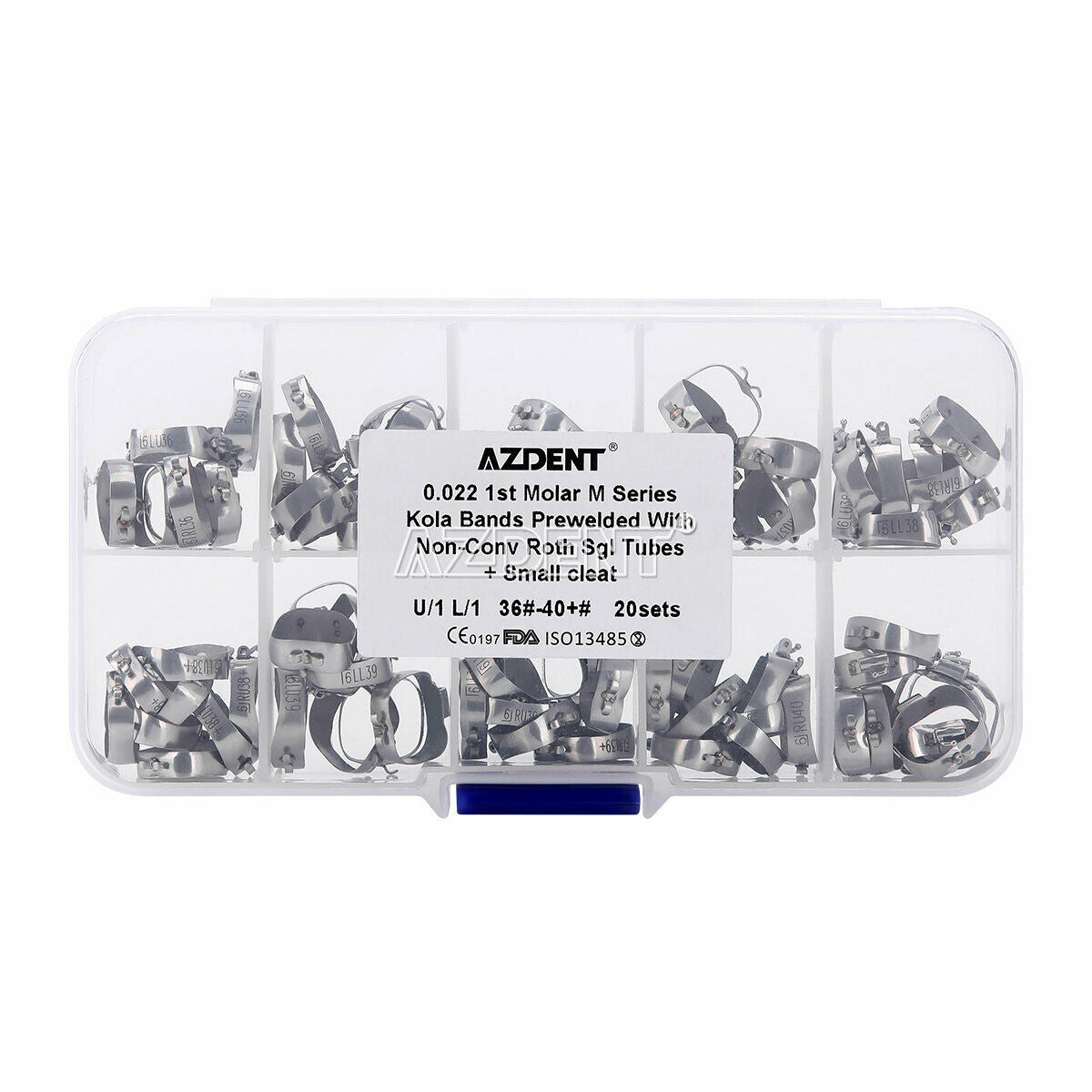 20 Set Dental Ortho 1st Molar M Bands&Buccal Tube Non-Conv Roth.022 36#-40+#