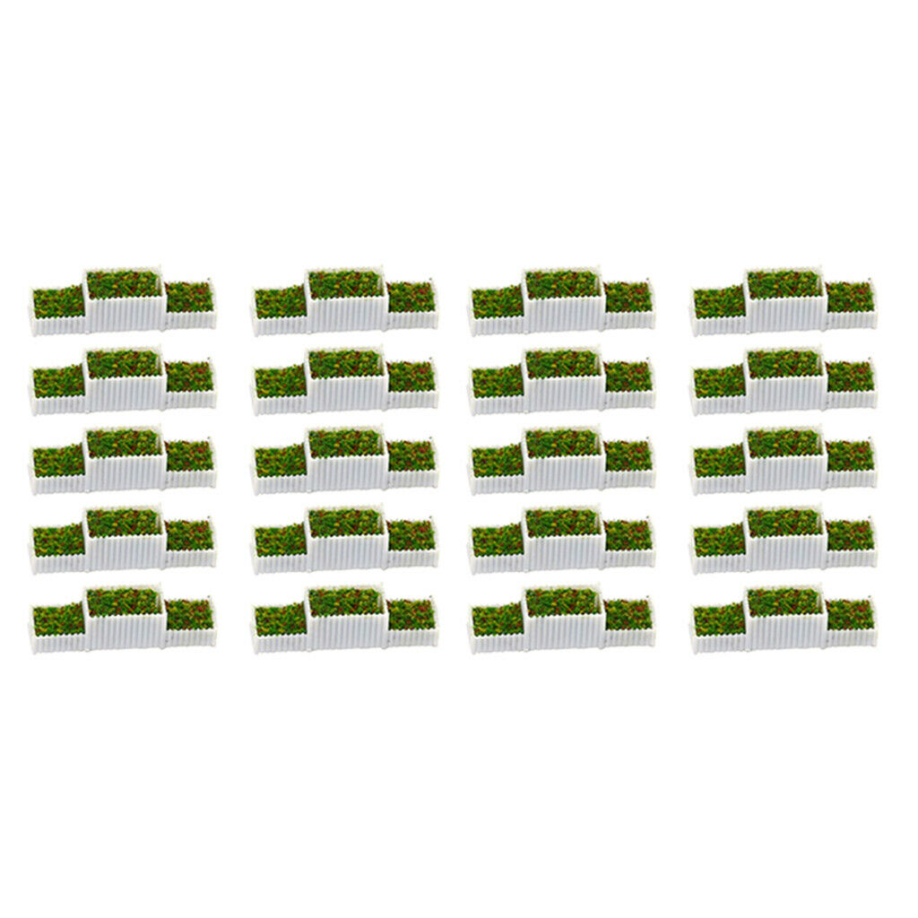 Set of 20 1/100 Gauge HO Flower Beds Set for Street Scenery Building Layout