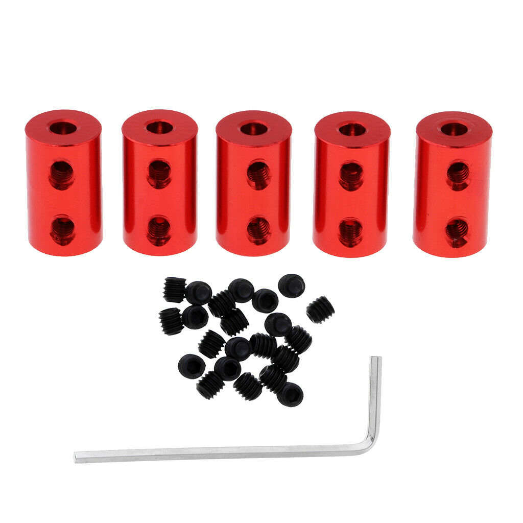 5 Pieces Motor Shaft Coupling Coupler with Wrench and Screw for RC Car 2-4mm