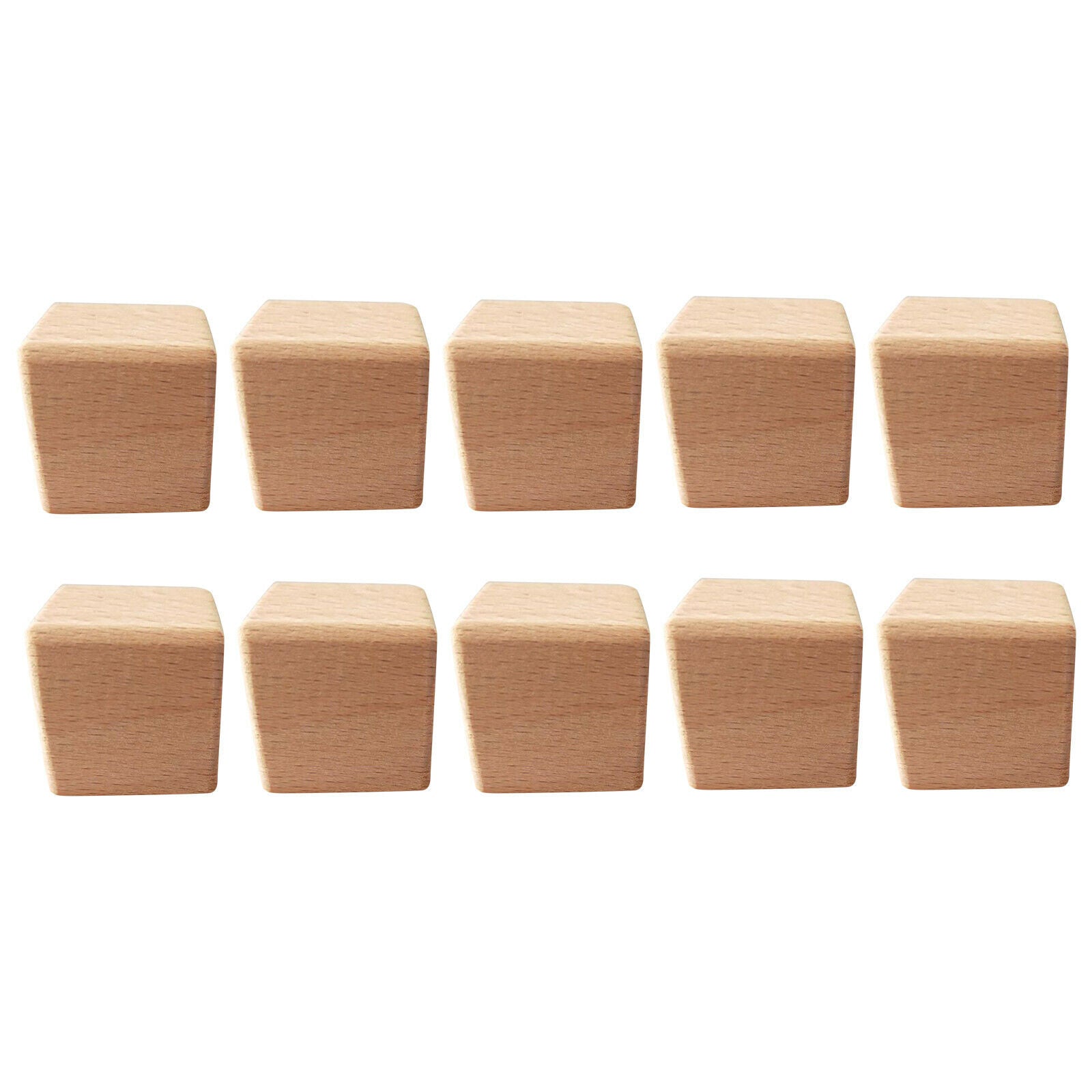 10 Pieces of Square Wooden Cube Children's Toys Building Blocks, 10 Pieces of