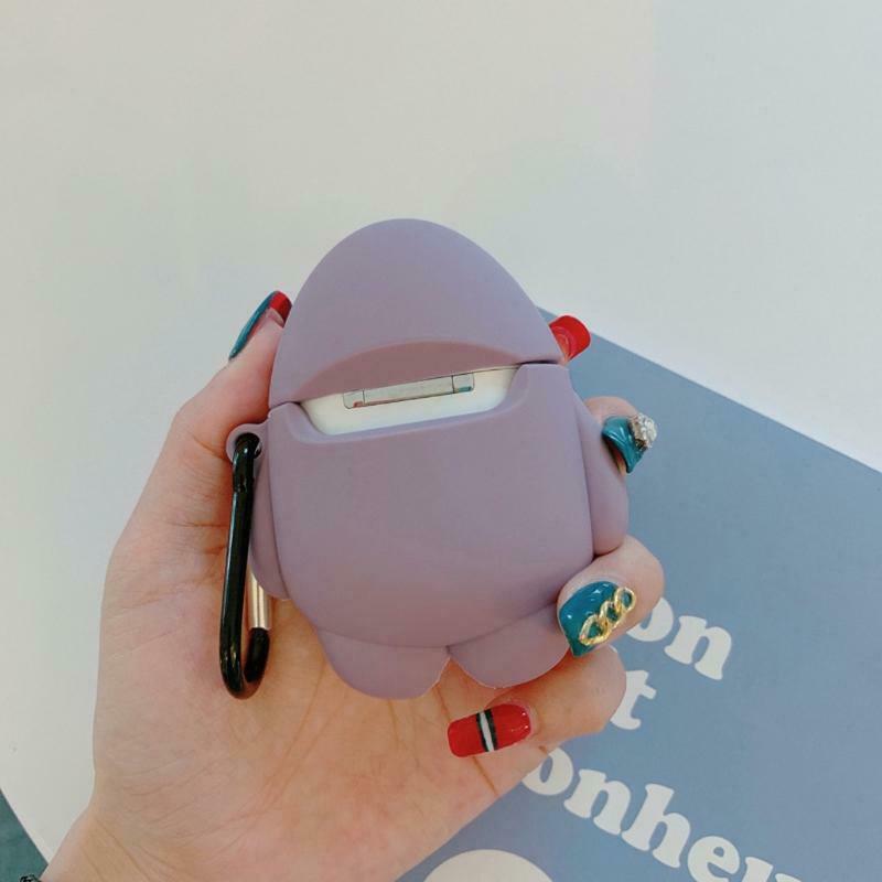 Silicone Protective Case Shark Cover Protector with Carabiner for Airpods 1/2