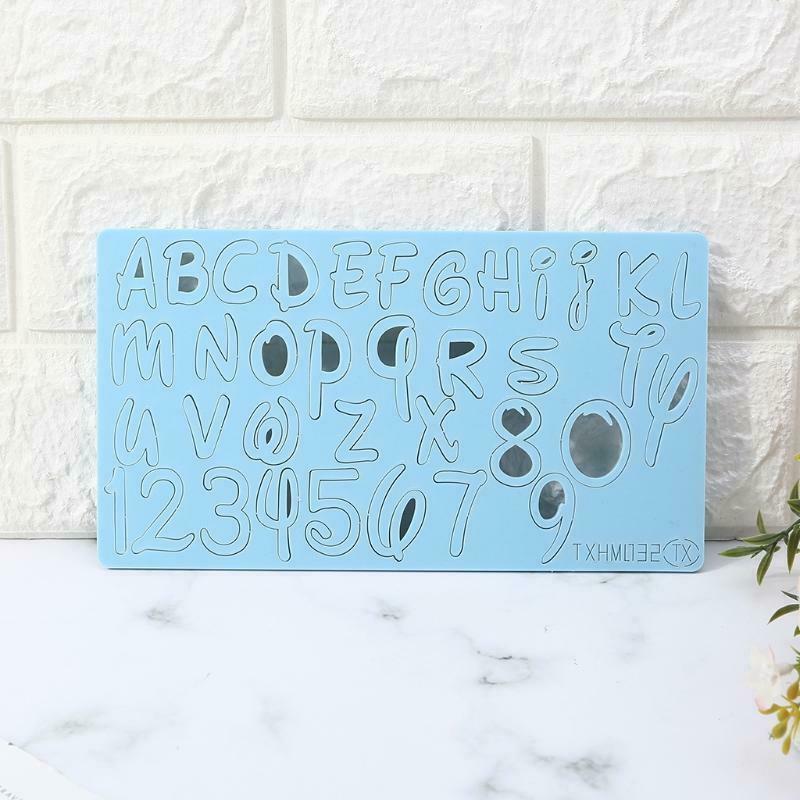 Cake Tool Acrylic Uppercase Alphabets Number Embossed Cutter Mold Cookie Stamp