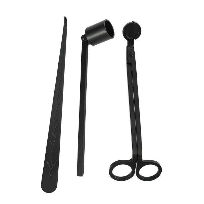 3Pcs Candle Accessory Set Candle Extinguisher Stainless Wick Cutter Trimmer CaR1