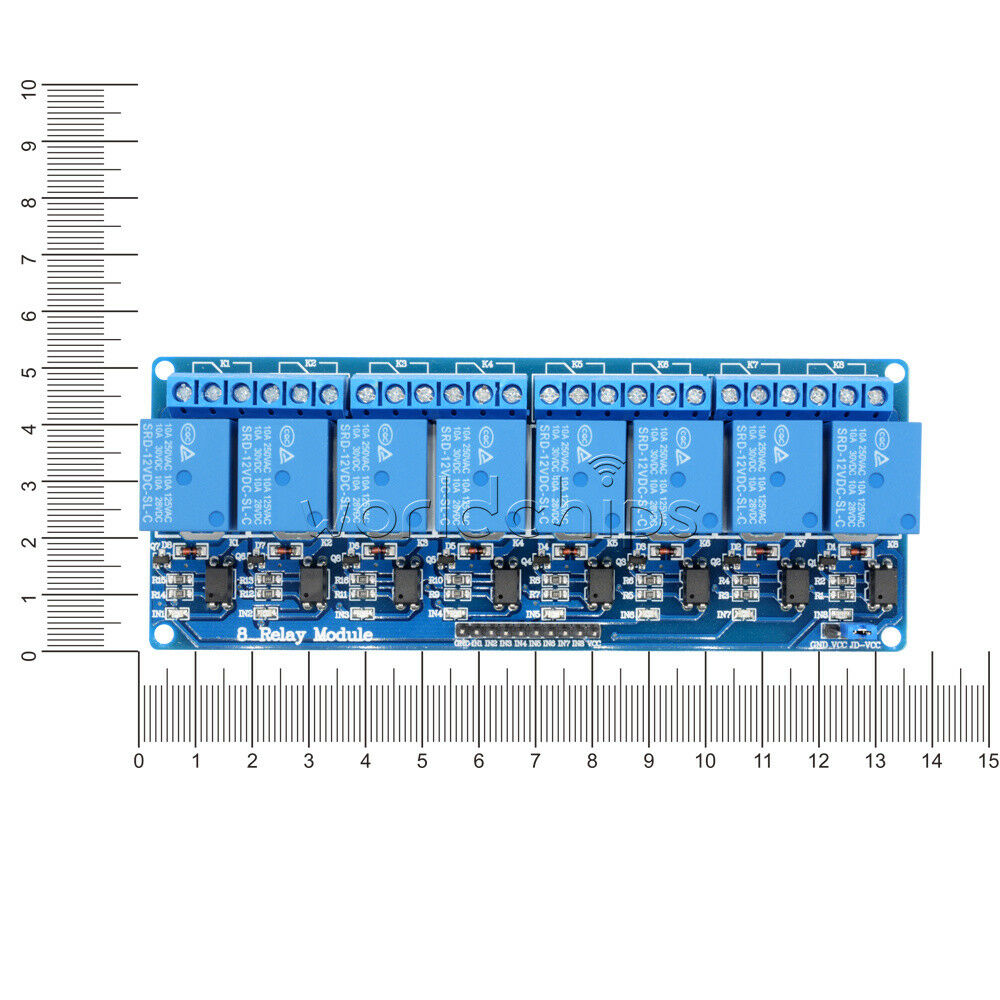 New 12V 8 Channel Relay Module Optocoupler for Arduino UNO 2560 1280 ARM PIC AVR