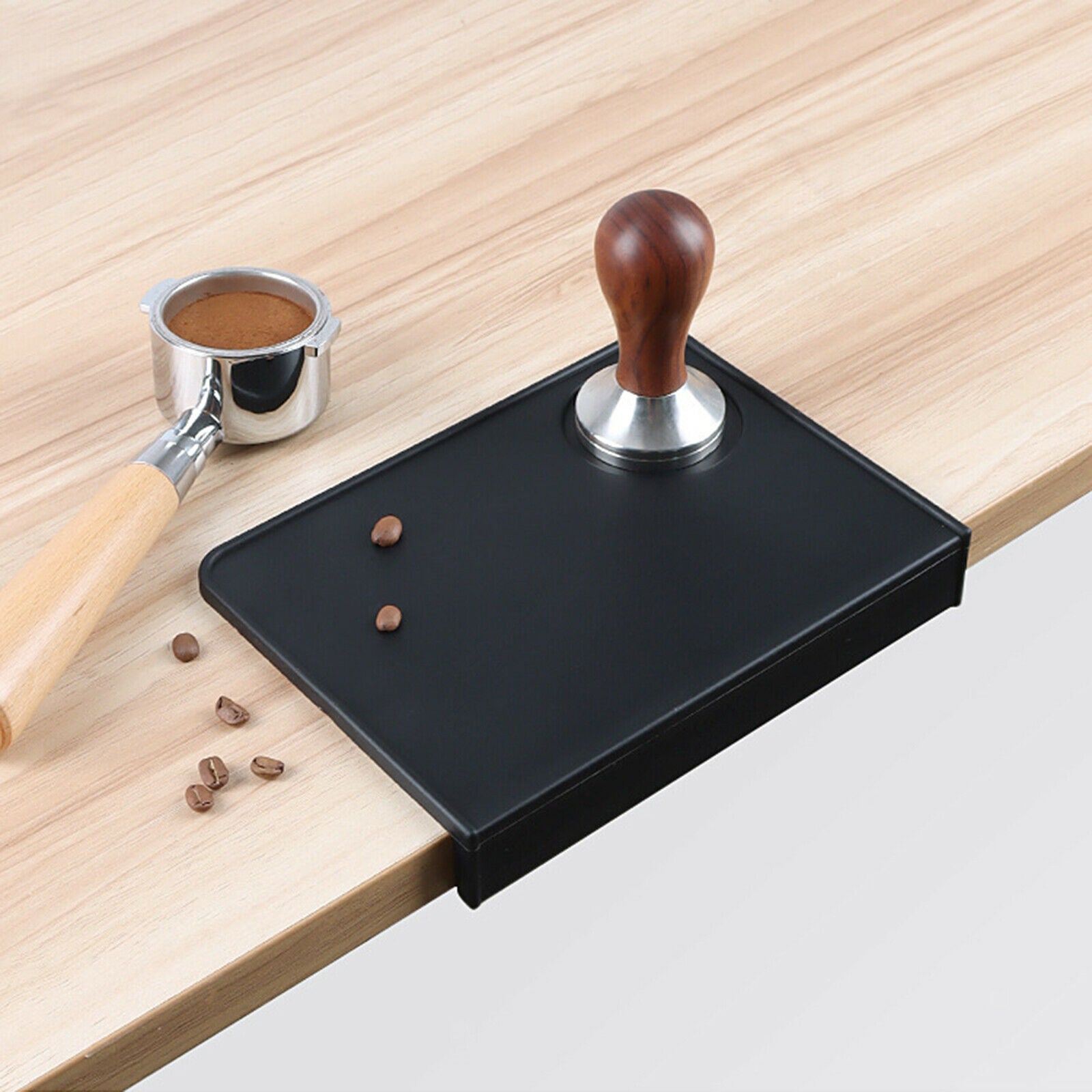 Coffee Tamper Mat Non-Slip Corner Pad Protect Your Counters Office Bar Shop