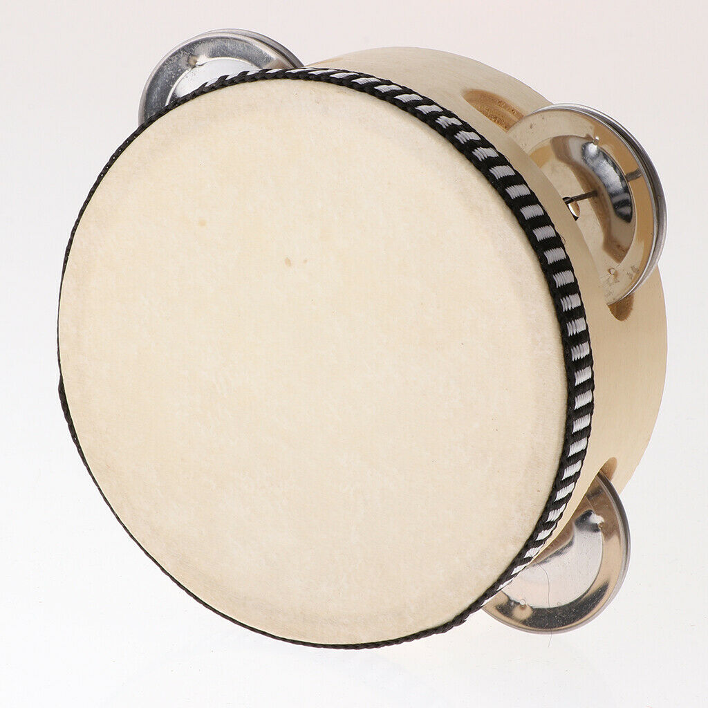 4inch Wooden Tambourine Percussion Drum Tamborine Kids Musical Learning Toys