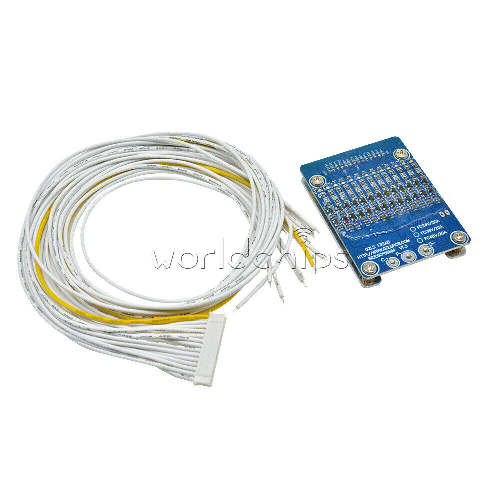 20A 48V 13S 18650 Lithium Li-ion Cell Battery Protection BMS PCB Balance Board