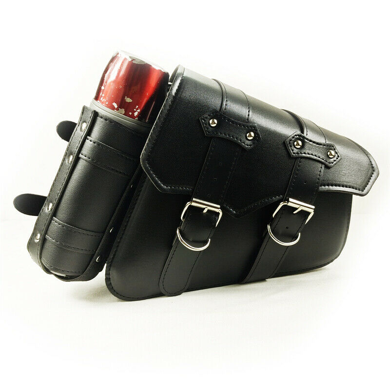1PCS Motorcycle Right Side Saddlebag PU Leather Bottle Tool Bag Luggage Large