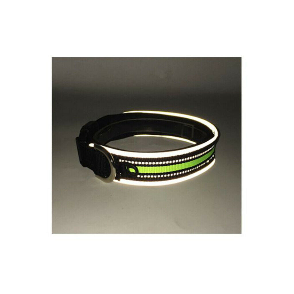 Adjustable Reflective Dog Collar Pet Safety Collar Buckle Strap Harness S