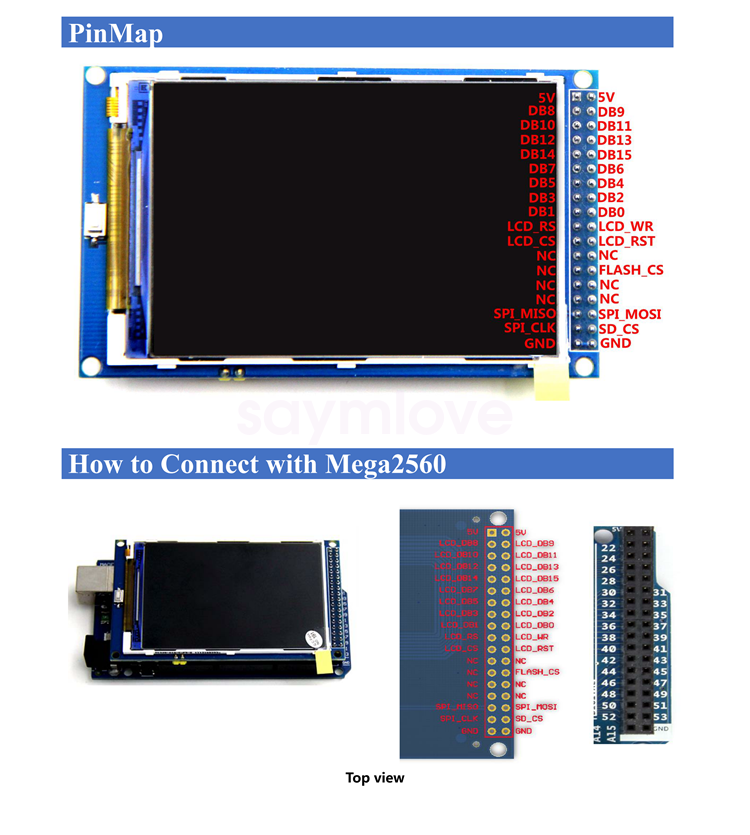 New 3.5 Inch TFT LCD Display Screen Monitor + MEGA 2560 R3 CH340G For Arduino