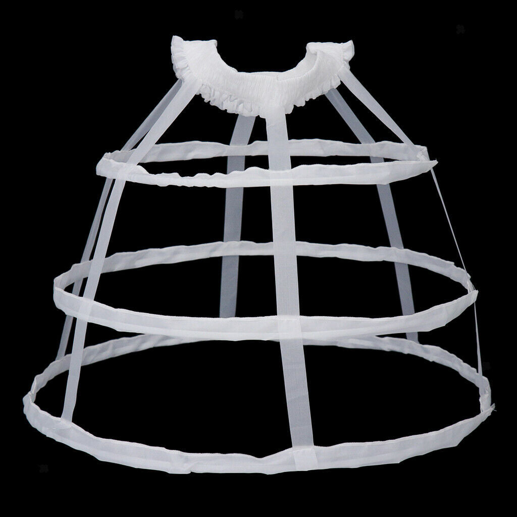 2pcs Retro White Black 3 Dress Hoop Ball Gown Bone Crinoline Petticoat for Women