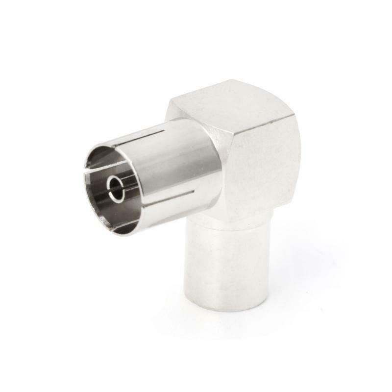 90° TV Aerial Cable Adapter RF Coaxial F Female to TV Male Plug to Female Socket