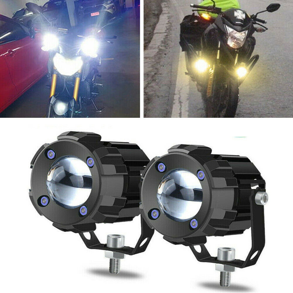 30W 2x Motorcycle Scooter LED Headlight Spot Fog Lights Driving Lamps Universal