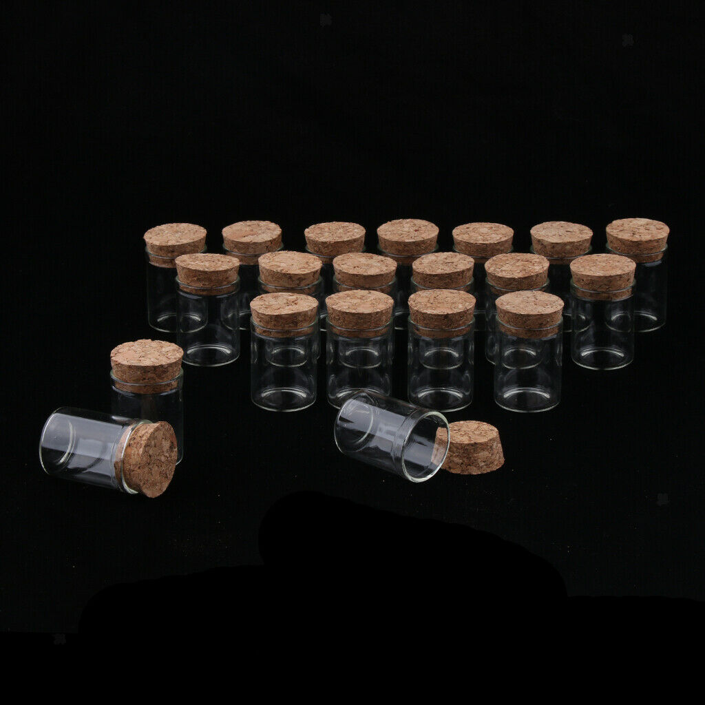 40Pcs 10ml Mini Empty Clear Glass Bottle Vials with Cork Stopper for Storage