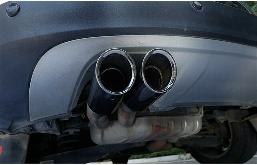 2PC Car Tail Exhaust Tip Pipes Titanium Black For BMW E90 E92 325 328i 3 Series