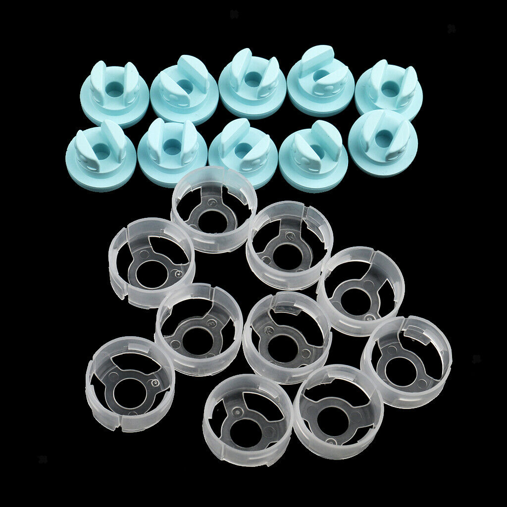 Lots 10pcs Empty Clear Glass Dram Bottles Vials With Black Screw   Blue  3ml
