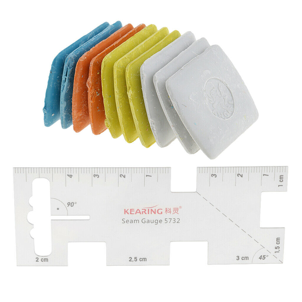 Assorted Plastic Seam Gauge Ruler and Tailor's Chalk DIY Sewing Crafts Tools