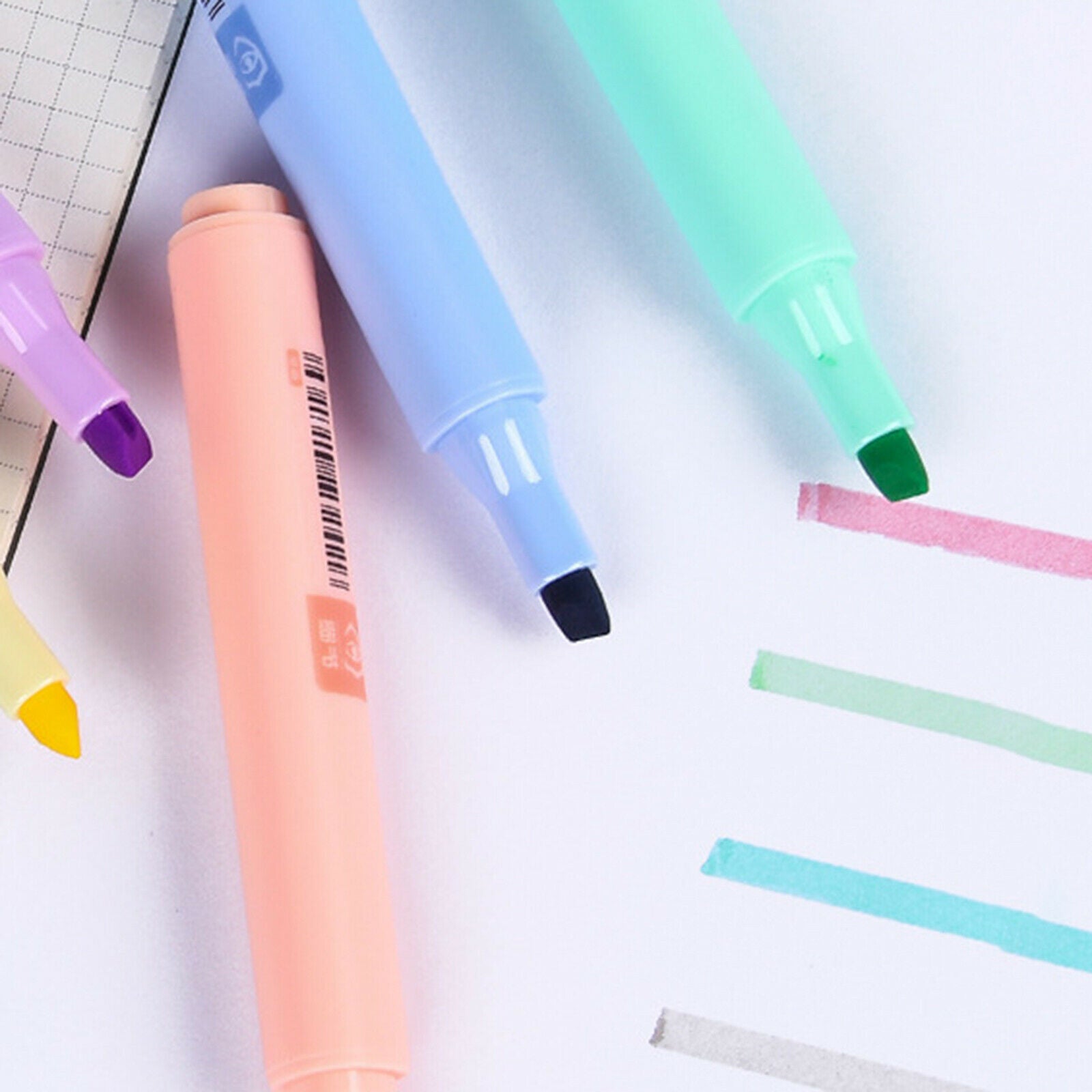 8Pcs Fluorescence Marker Graffiti Drawing Chisel Tip Paint Pens Diary Art