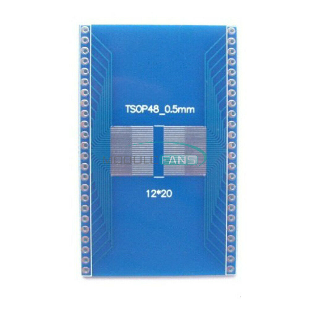 2PCS 0.5mm Pitch TSOP48 To DIP48 Adapter Plate PCB Board Interposer Board