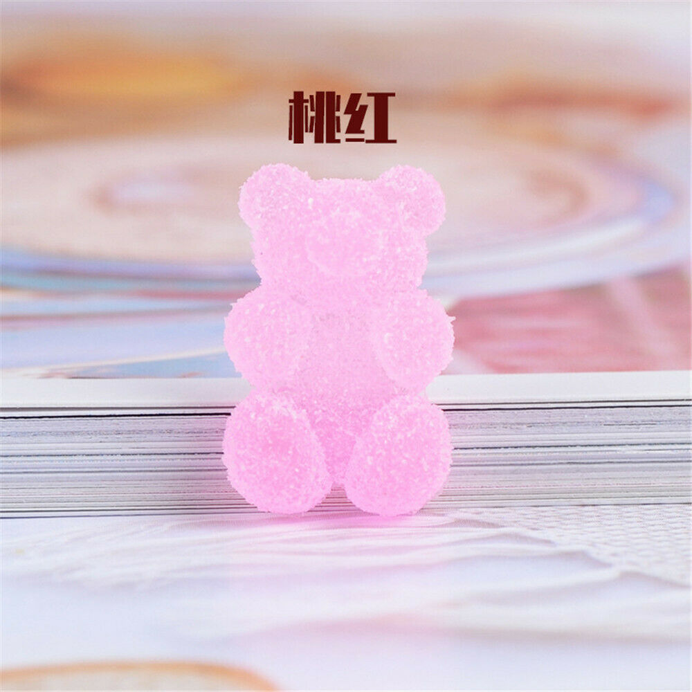 40 pcs Mixed Bear Shaped Jelly Drops Craft Embellishments Jewelry Charms 12x17mm