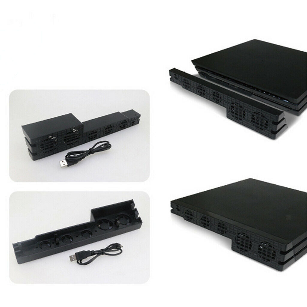 Game Console Clip-On Cooler Fan, Powerful 5-Fan USB External Turbo Cooling Fan,