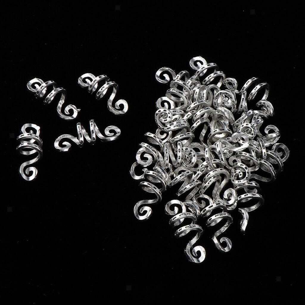 30 Pieces 1cm Dreadlocks Hair Braiding Beads Link Rings Clips Pendants