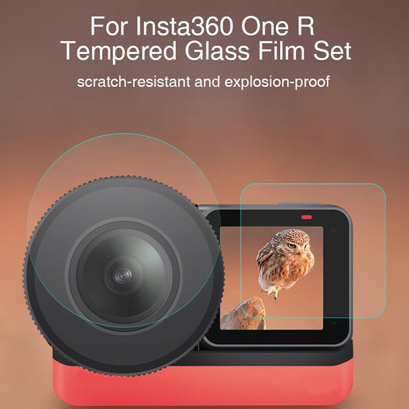 2+2Pcs Tempered Glass Screen Protector For Insta 360 ONE R LEICA-1-Inch LensBDD