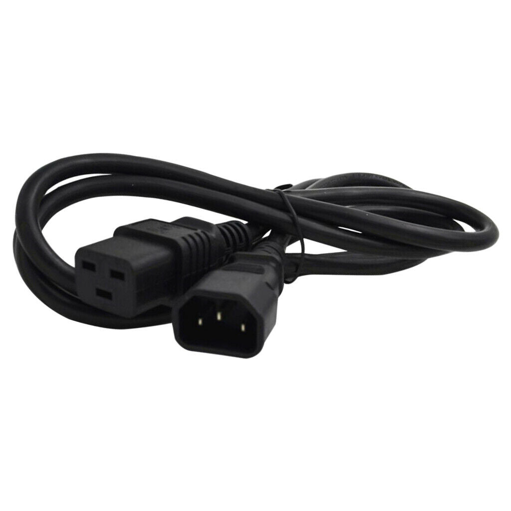 16A IEC 320 C14 to C19 AC Power Extension Cord Cable for PC PDU UPS Black